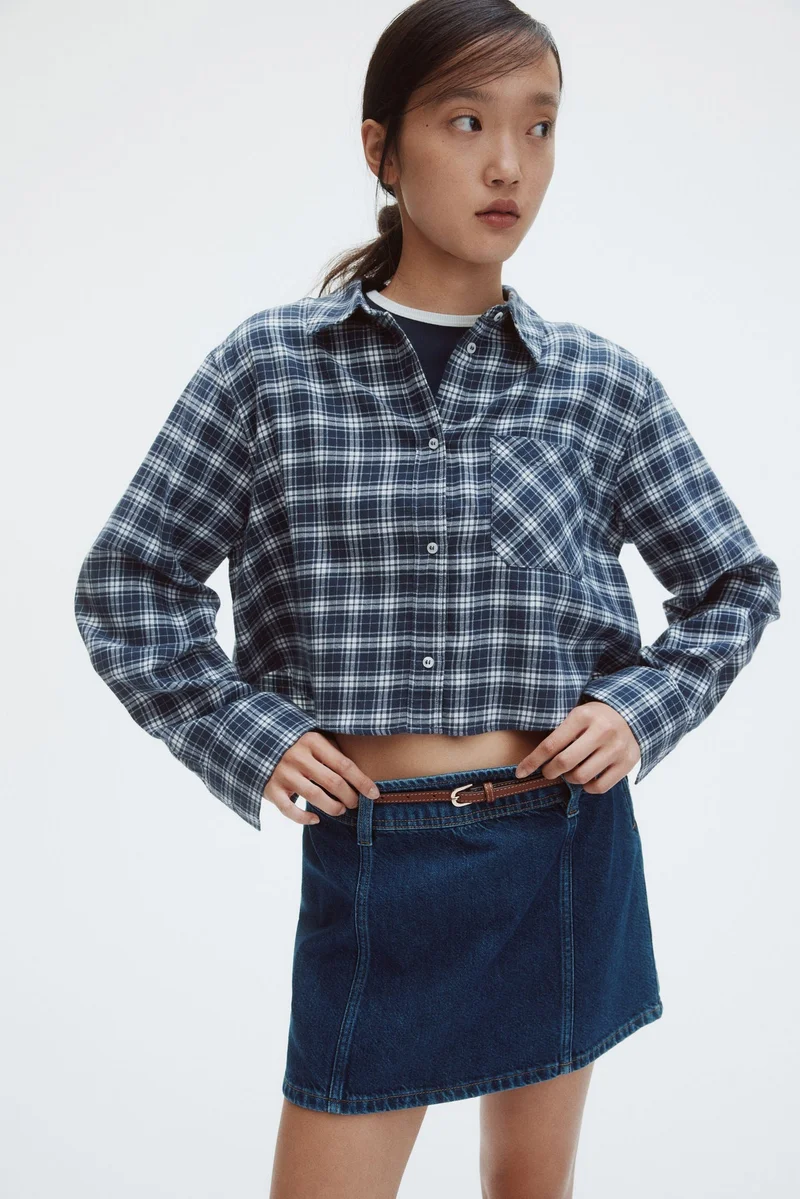 H&M Cropped cotton shirt